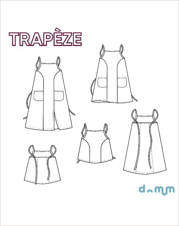 Dessin technique de la robe Trapèze par Domum
