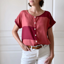 photo d'une blouse en deux nuances de rose