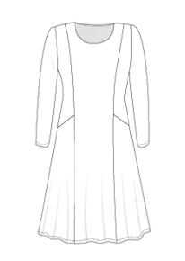 dessin technique d'une robe à découpes princesse