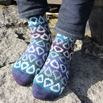 photo dune paire de chaussettes bleues à motifs de gouttes