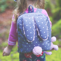 photo d'un sac à oreilles et queue de lapin