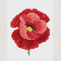 coquelicot en point de croix