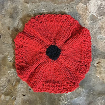 photo d'une lavette coquelicot tricotée