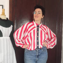 chemise Atelier Brunette berlingot rentrée dans le pantalon