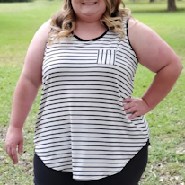 photo d'un débardeur pour adulte à rayures