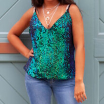 photo d'un débardeur pour adulte en tissu à sequin