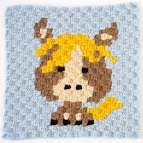 photo d'un carré au crochet à motif de cheval